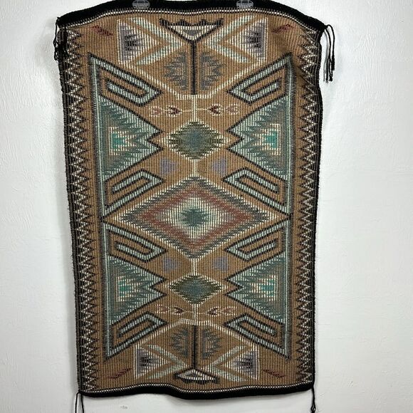 Handmade Geo Pattern Tassels Rug 42” x 27” - Picture 2 of 4